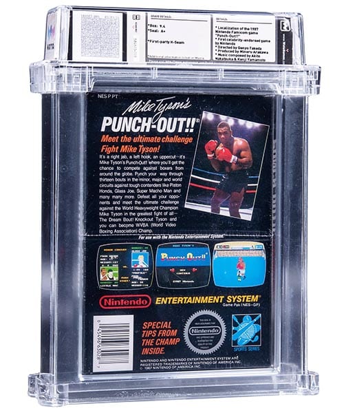 1987 NES Nintendo (USA) "Mike Tyson's Punch-Out!!" Round SOQ (Early Production) Rev A Sealed Video Game (back) - WATA 9.4/A+