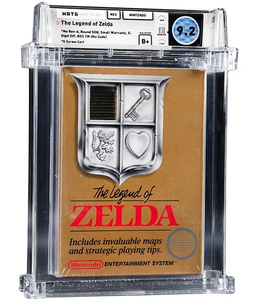 1987 Nintendo NES game The Legend of Zelda 1st edition sealed video game (front) WATA 9.2