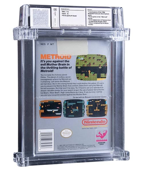 1987 Nintendo NES game (USA) "Metroid" Sealed Video Game (back) - WATA 9.6/A+.jpg