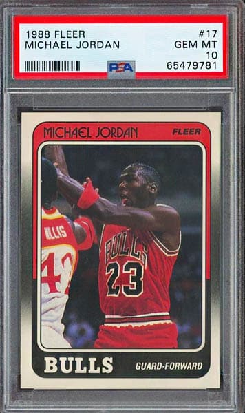 1988 Fleer Michael Jordan basketball card #17 graded PSA 10