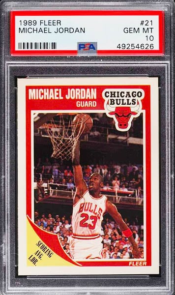 1989 Fleer Michael Jordan card #21 graded PSA 10