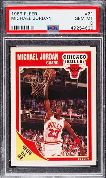 1988-89 Fleer #17 Michael Jordan Card Bulls Psa 8 Nm-mt