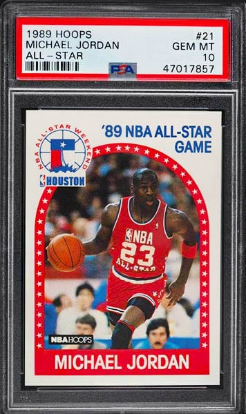 1989 Hoops All-Star Michael Jordan basketball card #21 graded PSA 10