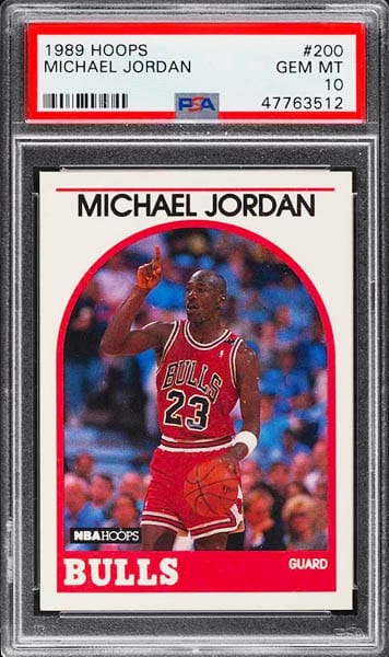 1989 Hoops Michael Jordan basketball card #200 graded PSA 10