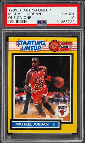 1989 Starting Lineup One on One Michael Jordan basketball card graded PSA 10