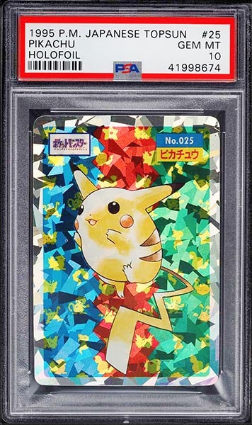 1995 Pokemon Japanese Topsun Holofoil Pikachu #25 graded PSA 10