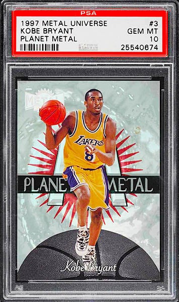 1997 Metal Universe Planet Metal Kobe Bryant rare basketball card #3 graded PSA 10