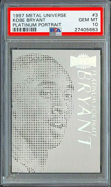 1997 Metal Universe Platinum Portrait Kobe Bryant rare basketball card #3 graded PSA 10