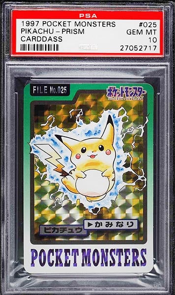 1997 Pokemon Japanese Pocket Monsters Carddass Prism Pikachu #025 PSA 10