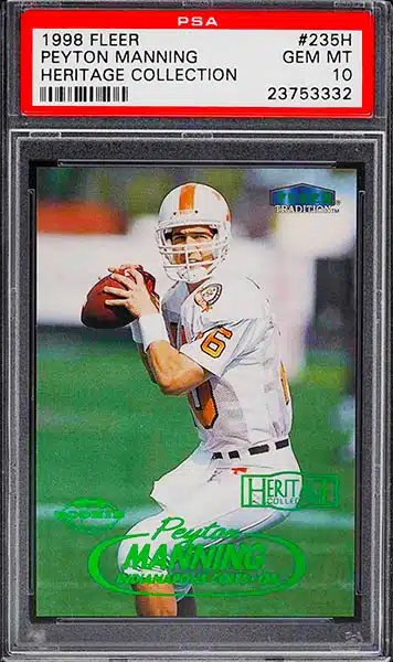 1998 Upper Deck UD Game Jersey Peyton Manning RC PSA 9 — Top Sports Cards