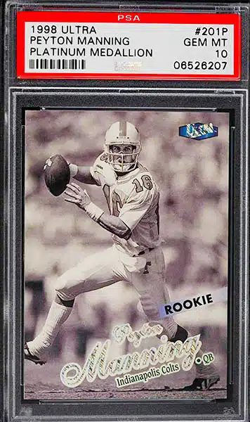 1998 Upper Deck UD Game Jersey Peyton Manning RC PSA 9 — Top Sports Cards