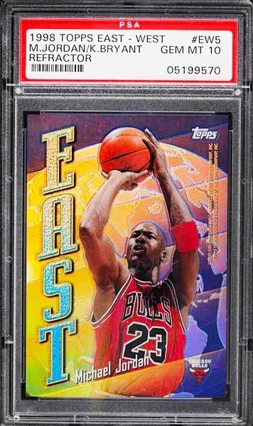 1998 Topps East - West Michael Jordan Kobe Bryant refractor graded PSA 10