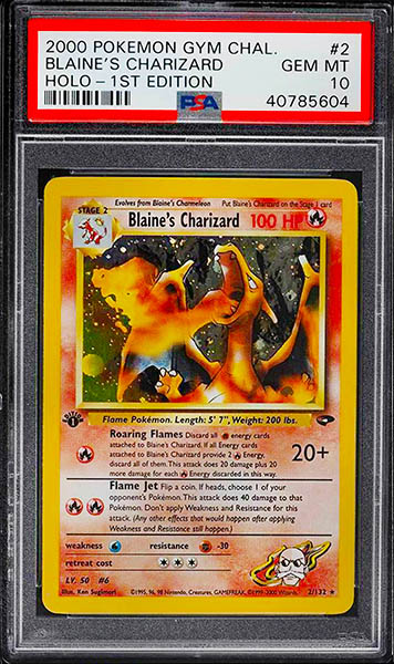 2000 Pokemon Gym Challenge 1st edition Blaine's Charizard holo #2 graded PSA 10