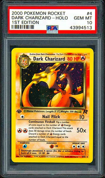 2000 Pokemon Rocket Dark 1st edition Charizard holo #4 graded PSA 10