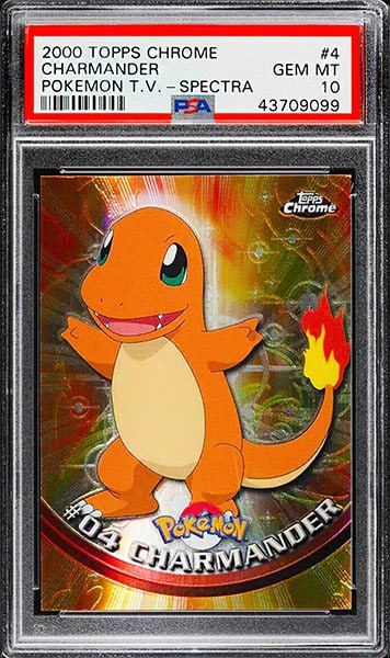 2000 Pokemon Topps Chrome Series 1 Spectra Charmander card #4 PSA 10