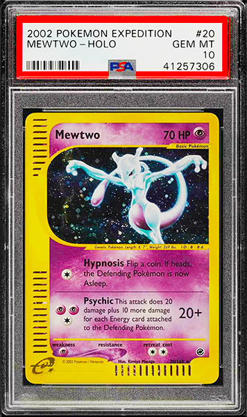 2002 Expedition Mewtwo holo #20 graded PSA 10