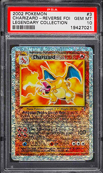 2002 Pokemon Legendary Collection Charizard reverse foil #3 graded PSA 10
