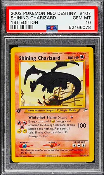 2002 Pokemon NEO Destiny 1st edition Charizard #107 graded PSA 10