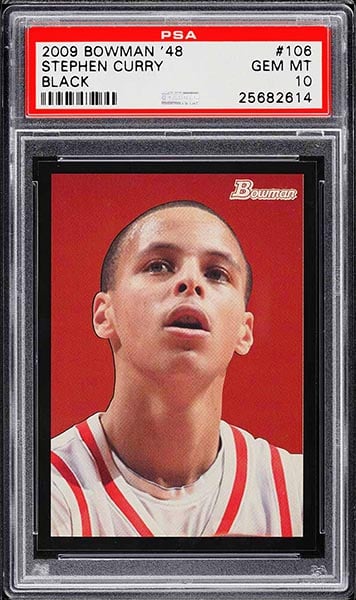 2009 Bowman '48 Black Stephen Curry rookie card #106 graded PSA 10