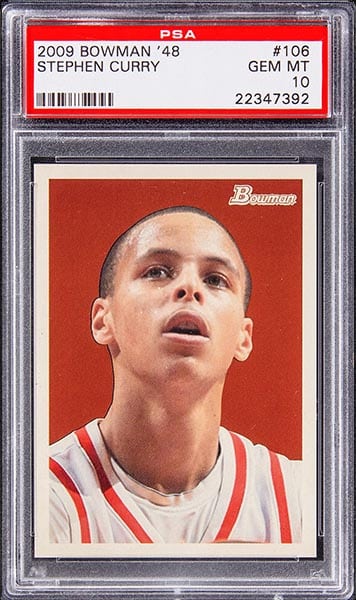 2009 Bowman '48 Stephen Curry rookie card #106 graded PSA 10