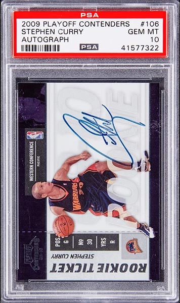 2009 Playoff Contenders Stephen Curry rookie ticket autograph #106 graded PSA 10