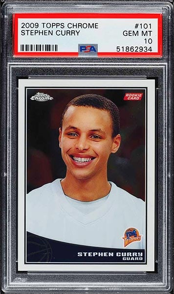 2009 Topps Chrome Stephen Curry rookie card #101 graded PSA 10