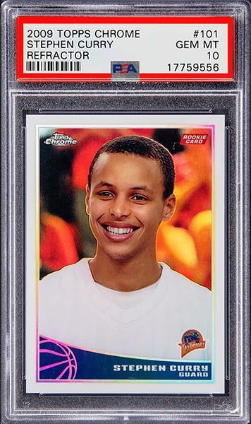 2009 Topps Chrome refractor Stephen Curry rookie card #101 graded PSA 10