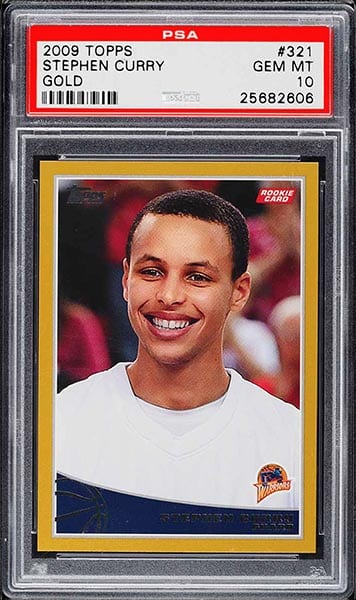2009 Topps Gold Stephen Curry rookie card #321 graded PSA 10
