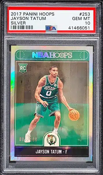 Jayson Tatum 2017-18 Panini Donruss Optic Blue Autograph Rookie Card /49  #198 BGS 9