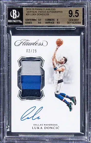 2018 Panini Flawless Vertical Luka Doncic ROOKIE PATCH AUTO /25 #VP-LDC BGS 9.5