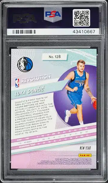 2018 Panini Revolution Chinese New Year Luka Doncic ROOKIE #128 PSA 10 GEM MINT back side