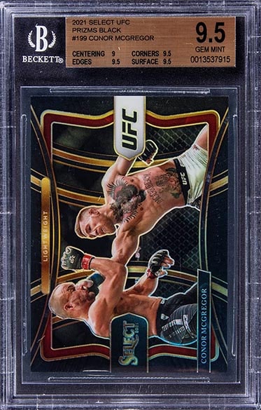 2021 Panini Select UFC Black Prizm #199 Conor McGregor card 1/1 graded BGS 9.5 gem mint