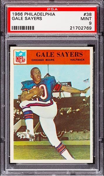 1966 Philadelphia Gale Sayers rookie card #38 graded PSA 9