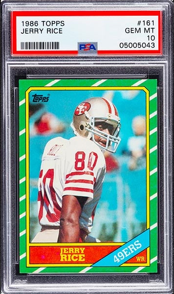 1986 Topps Jerry Rice rookie card #161 graded PSA 10