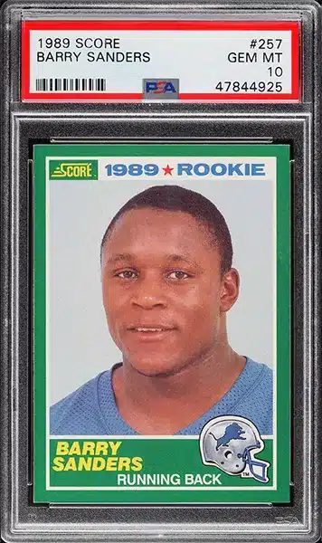 1989 Score Football Barry Sanders ROOKIE #257 PSA 10 GEM MINT