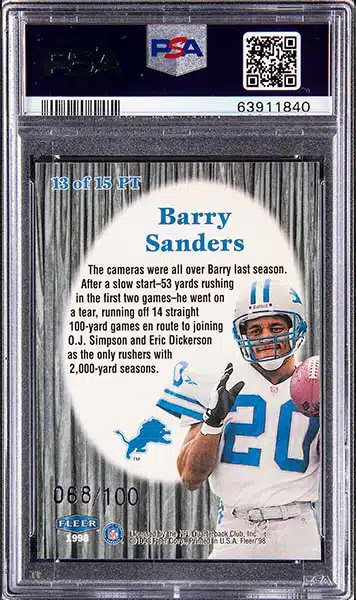 Top Barry Sanders Cards, Rookie Cards, Autographs, Inserts, Valuable