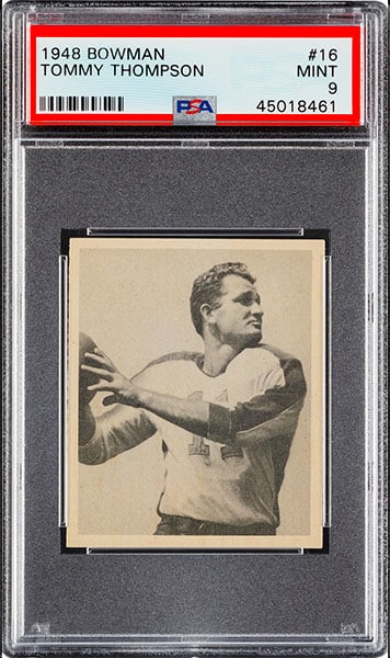 1948 Bowman Tommy Thompson rookie card #16 graded PSA 9