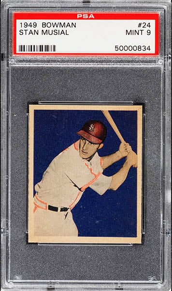 1949 BOWMAN STAN MUSIAL BASEBALL CARD #24 GRADED PSA 9