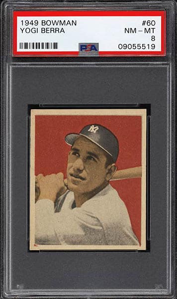 1949 Bowman Yogi Berra Baseball Card #60 graded PSA 8