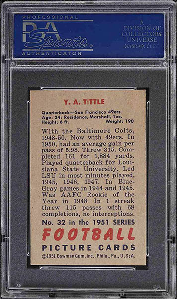 1951 BOWMAN Y.A. TITTLE card #32