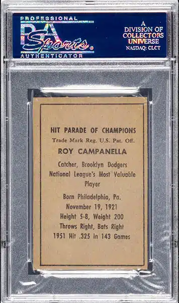 Rare Roy Campanella Baseball Bat Card Authentic Game Used -  Norway