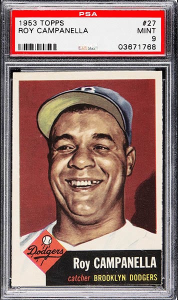 1953 Topps Roy Campanella baseball card #27 graded PSA 9