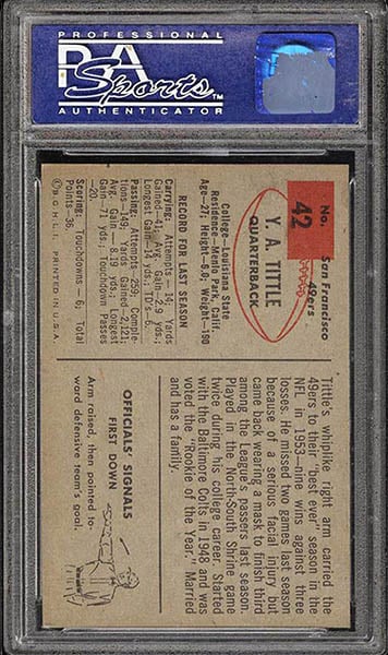 1954 BOWMAN Y.A. TITTLE card #42