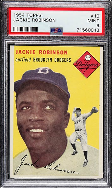 1954 Topps Jackie Robinson baseball card #10 graded PSA 9