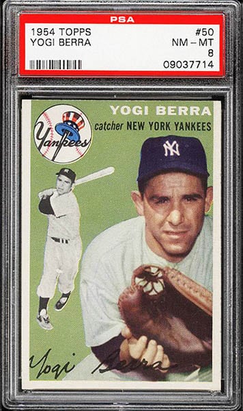 1954 Topps Yogi Berra Baseball Card #50 graded PSA 8