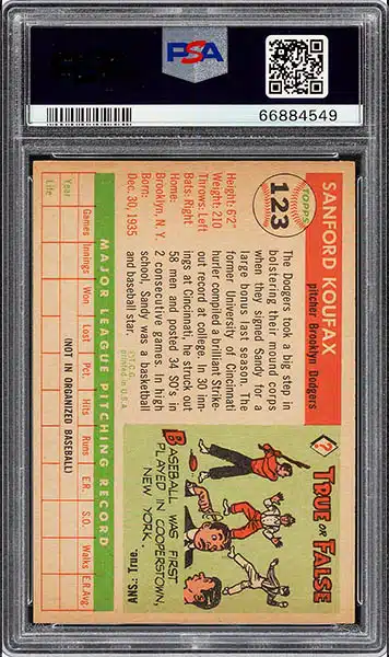 Big Card!! 1956 Topps Sandy Koufax Second year #79 baseball card