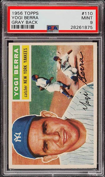 1956 Topps Yogi Berra Baseball Card #110 graded PSA 9