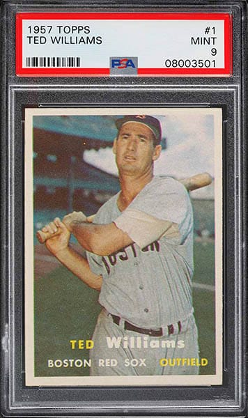 1957 Topps Ted Williams baseball card #1 graded PSA 9