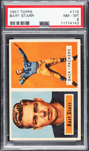 1957 Topps Football Bart Starr ROOKIE #119 PSA 8