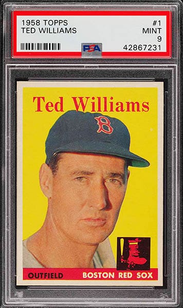1958 Topps Ted Williams baseball card #1 graded PSA 9